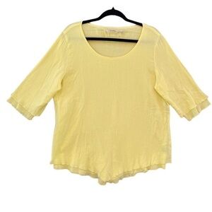 Soft Surroundings Siesta Key Tunic Yellow Iris Sz XL